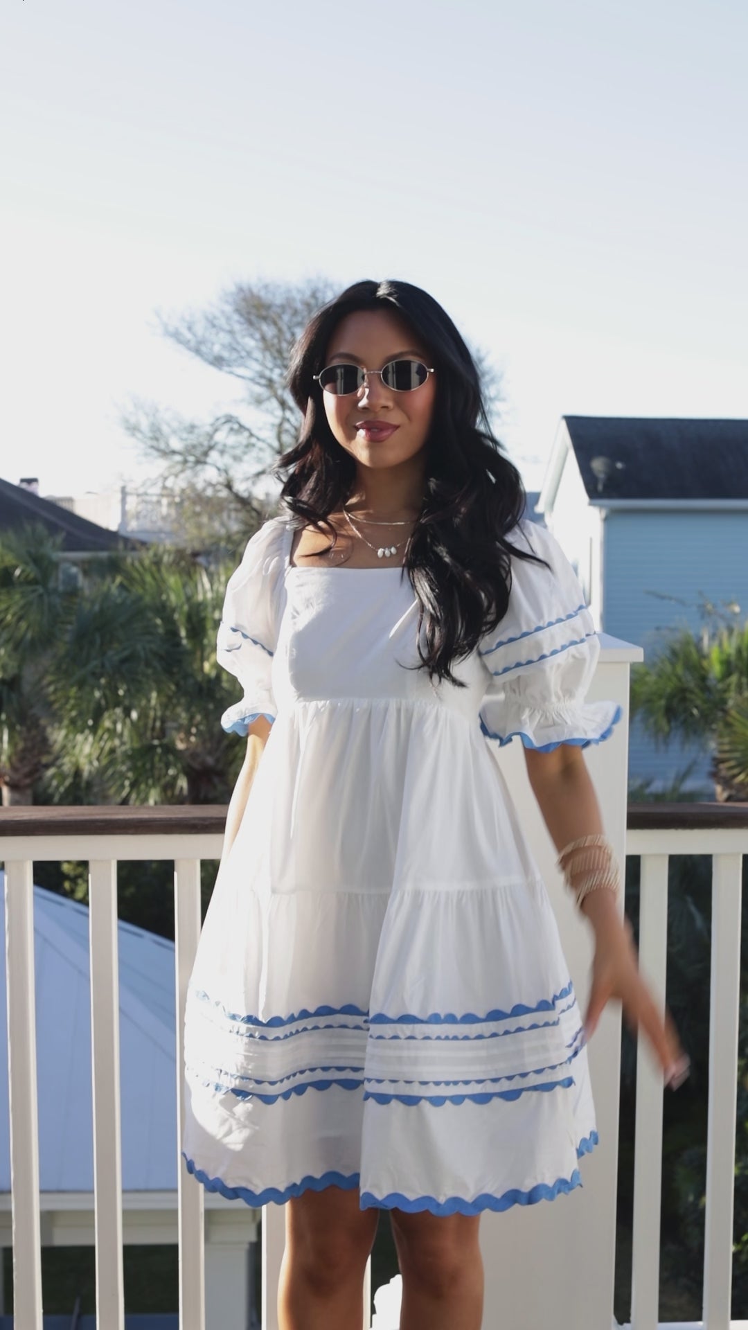 Courtyard Brunch Puff Sleeve Off White Mini Dress