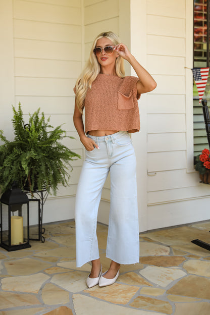 Lindsay Light Wash High-Rise Wide Leg Jeans