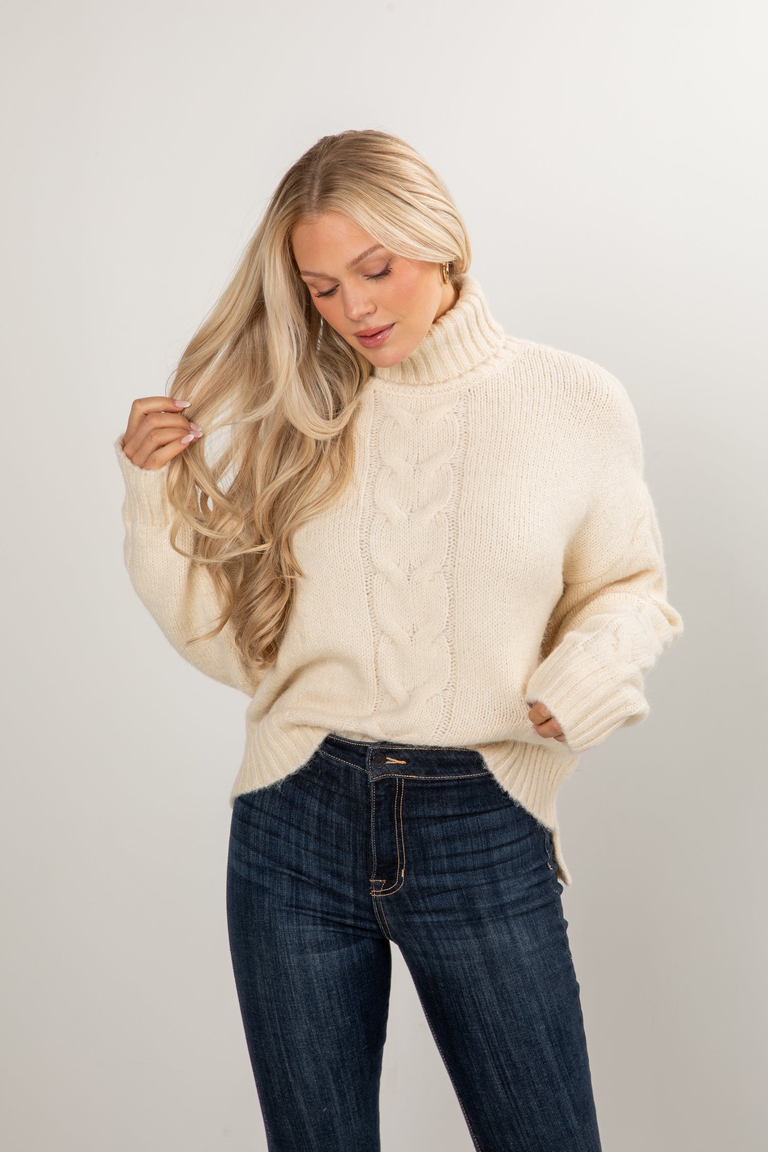 FINAL SALE - Cabin Morning Cream Turtleneck Sweater